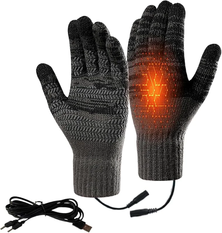 Gants chauffants électriques pour écran tactile - Pour l'hiver, le ski, le camping, la conduite, le cyclisme, la randonnée, le bureau, les voyages, les trajets par temps froid — Vetements ski