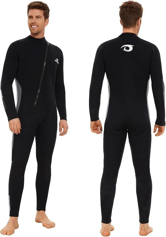 Owntop Combinaisons de Plongée 5mm pour Hommes Femmes - Combinaison Néoprène Adultes, Wetsuit à Fermeture Éclair Frontale de Longueur Intégrale, Ultra-Chaude Flexible pour Plongée Surf en Eau Froide — Vetements ski