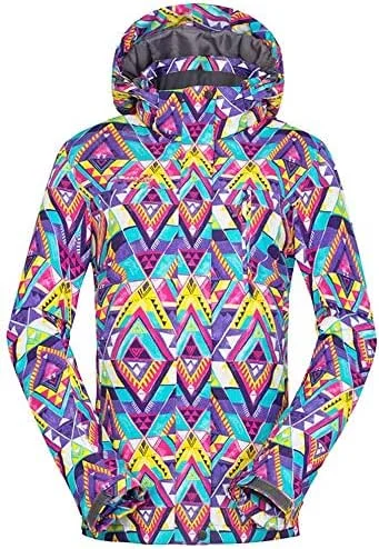 MU Veste de ski imperméable pour femme Veste de ski imperméable pour femme Veste de snowboard colorée Snow Snowboard Mountain Coat Winter, Multicolore, *-Grand — Vetements ski
