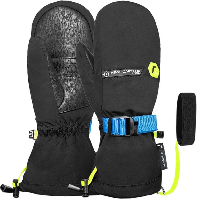 Reusch Karl Junior - Gants de Ski pour Enfant - R-TEX XT - Moufles imperméables avec Laine, Softshell et système de Capture Thermique - Gants d'hiver pour garçons et Filles - Coupe-Vent et Chauds — Vetements ski