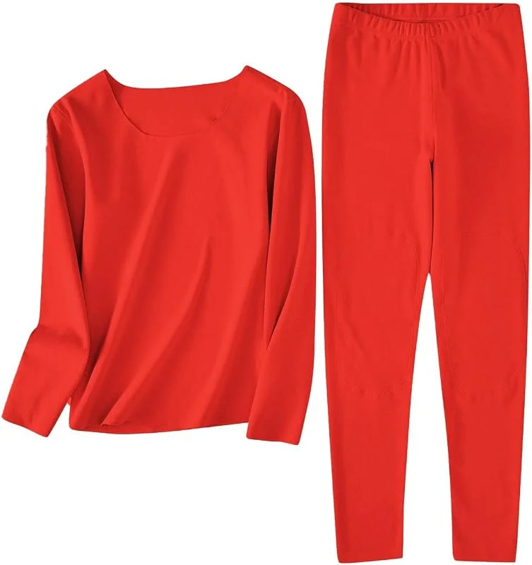 Ensemble de sous-vêtements thermiques pour femme - Sous-vêtements chauds avec intérieur en polaire - Sous-vêtements ultra légers - Sous-vêtements fonctionnels - Col en U - Sous-vêtements de ski — Vetements ski