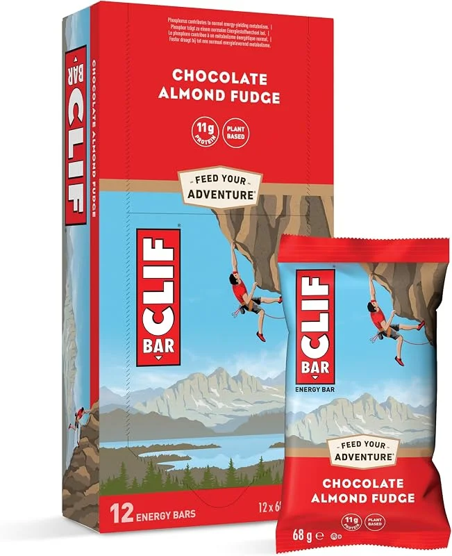 CLIF BAR Chocolate Almond Fudge Barre Énergétique Végétale, 12 x 68 g — Vetements ski