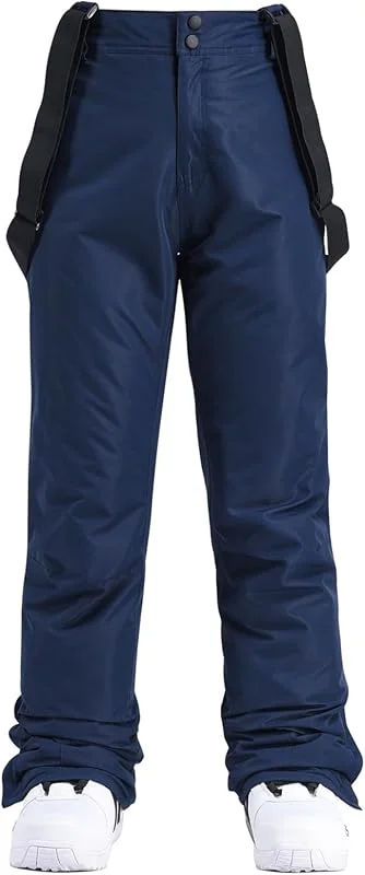 ALSOGO Pantalon de neige isotherme pour femme - Pantalon de ski chaud - Imperméable - Avec bretelles amovibles — Vetements ski