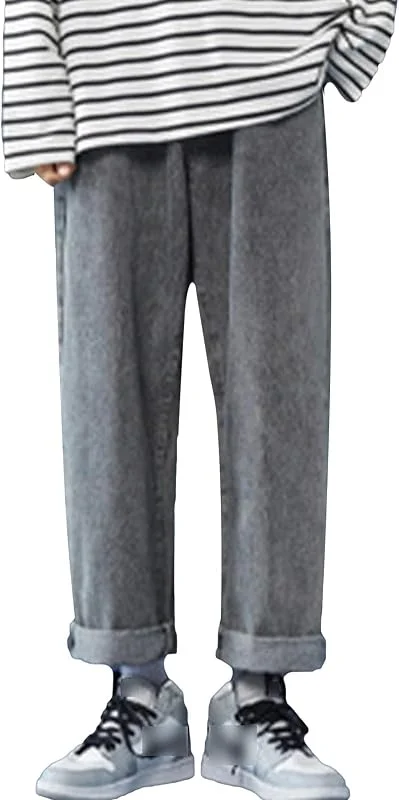 DGKaxiyaHM Jeans Amples à Jambes Larges pour Hommes Pantalon Taille Moyenne Jeans à Jambe Droite DéLavéS Et UséS Pantalon en Jean Baggy DéContracté — Vetements ski