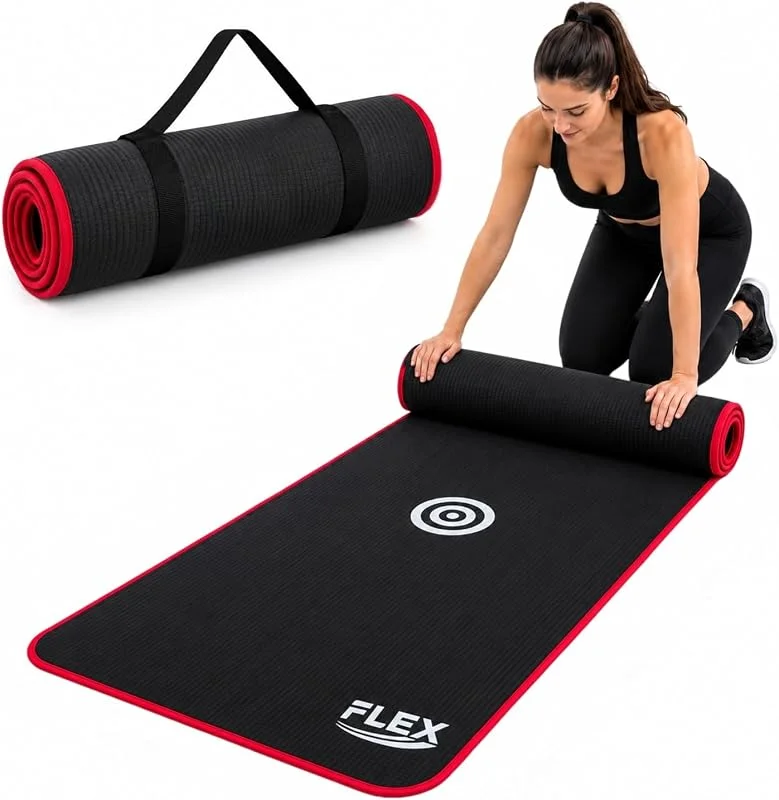 Tapis Yoga Sport Épais 12mm – Antidérapant, Fitness Pilates Gym – 186x60cm — Vetements ski